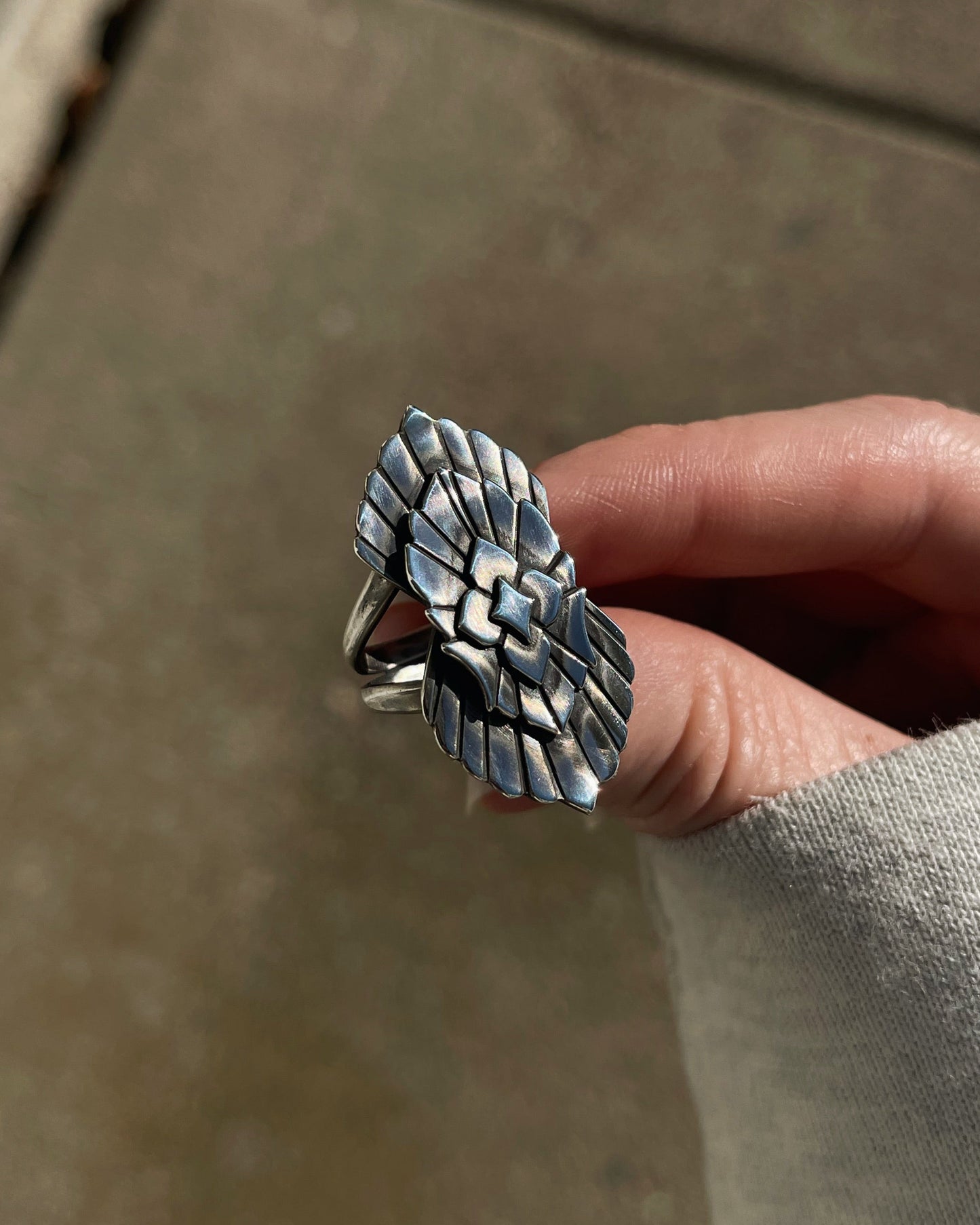 Plumed Silver Ring
