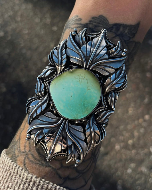 Royston Turquoise Plumed Heirloom Cuff