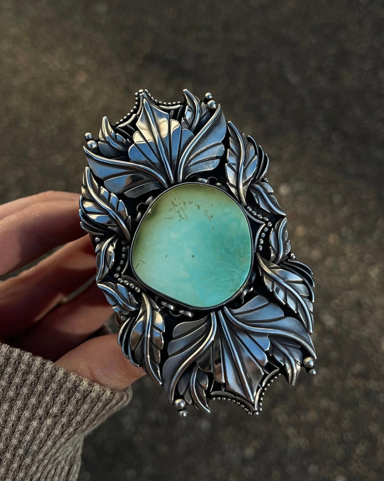 Royston Turquoise Plumed Heirloom Cuff