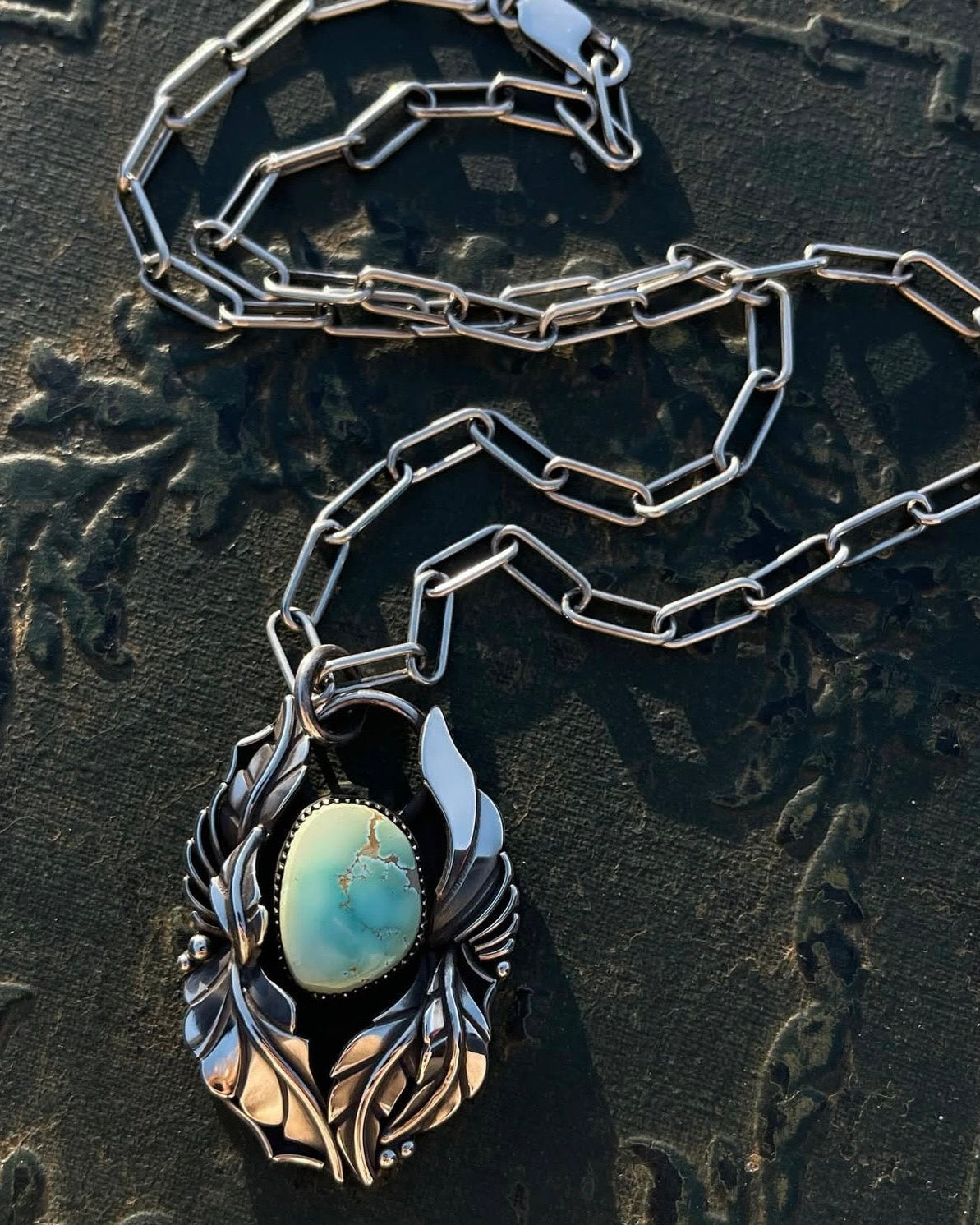 Iron Maiden Turquoise Botanical Halo Necklace