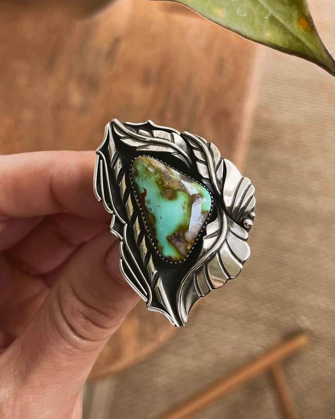 Pilot Mountain Turquoise Botanical Ring